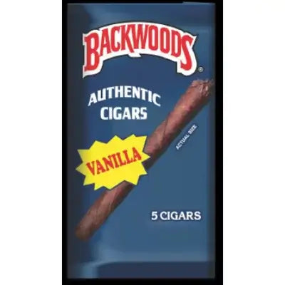 Backwoods All Natural Leaf Wrap - Vanilla flavor, 5 pack of authentic cigars with rustic appeal