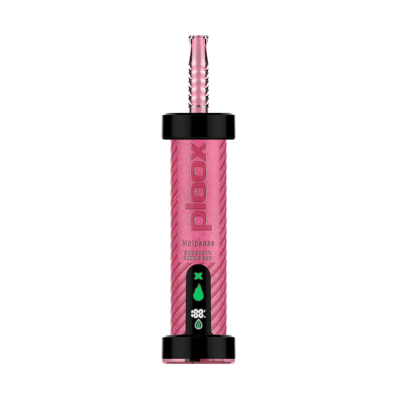 Ploox molasses hookah pen in vibrant pink color, designed for smooth and flavorful smoking experience.