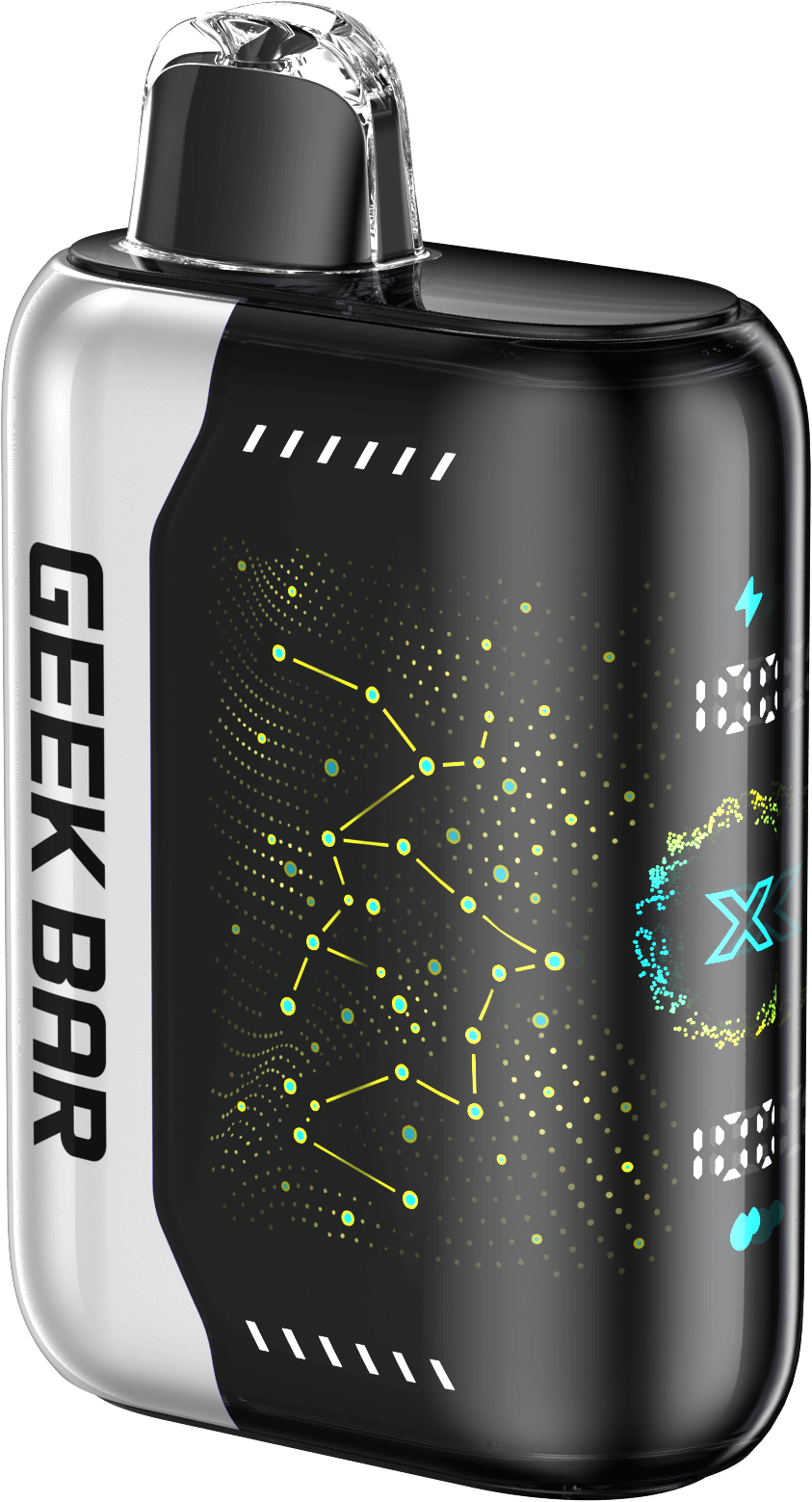 Geek Bar Pulse X vape device with 3D LED display and sleek design, offering 25,000 puffs.