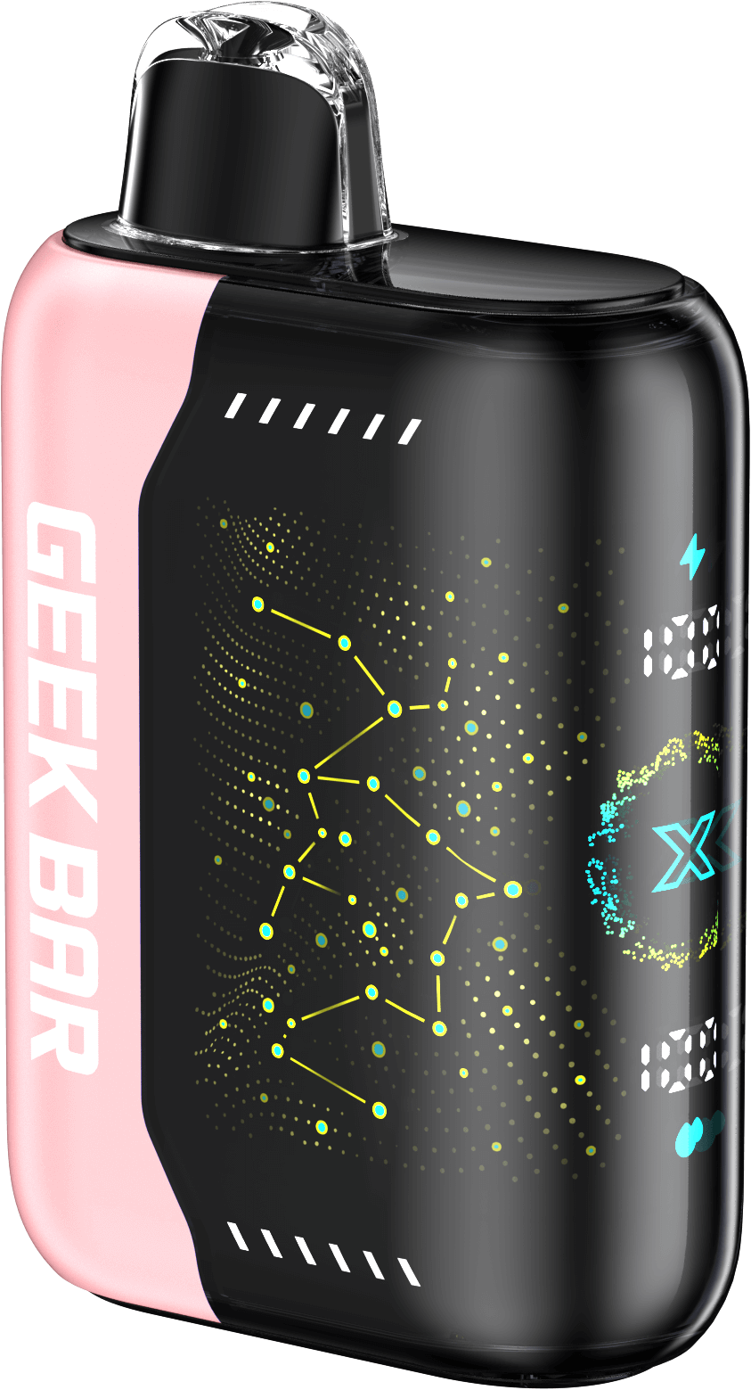 Geek Bar Pulse X 25K disposable vape with curved LED display and sleek design, ideal for performance and flavor.