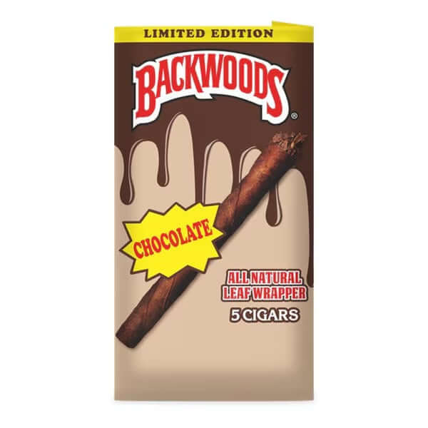 Backwoods All Natural Leaf Wrap 5 Pack in Chocolate flavor, featuring a limited edition design.