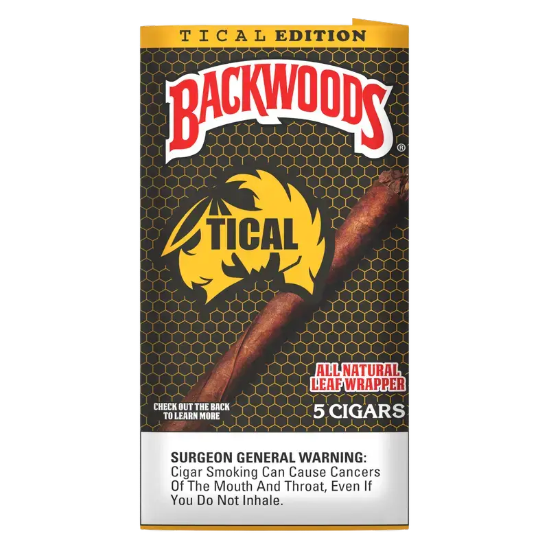 Backwoods All Natural Leaf Wrap - Tical Edition, 5 Pack, offering rustic flavor and a satisfying smoking experience.