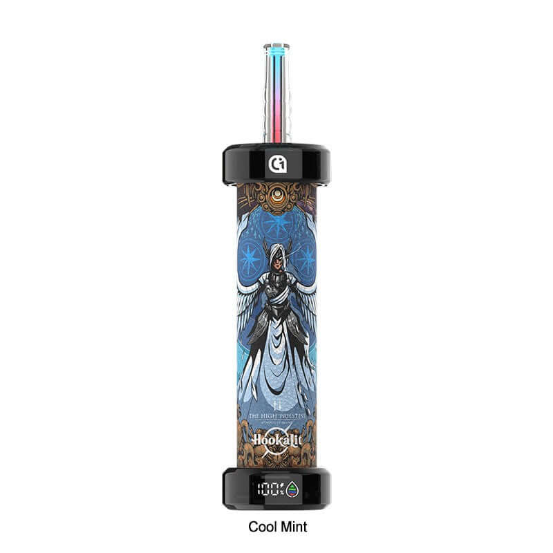 Olit Hookalit 40K Disposable Vape in Cool Mint with tarot-themed design and digital display.