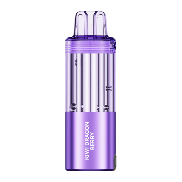 Foger Switch Pro Pods in Kiwi Dragon Berry flavor, highlighting a sleek design with purple color.