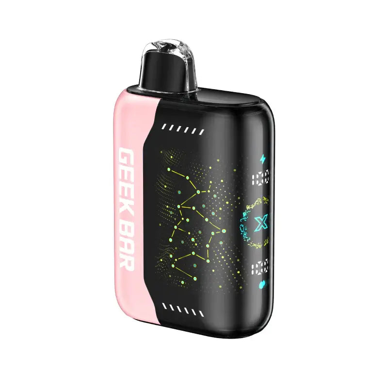 Geek Bar Pulse X disposable vape with 3D LED display and sleek design, offering 25,000 puffs.