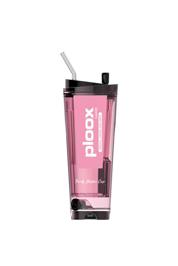Ploox X Party Shisha Cup in pink, portable and stylish for on-the-go smoking experience, featuring a sleek design.