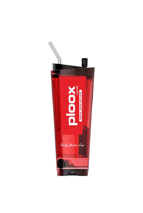 Ploox X Party Shisha Cup in red, portable and stylish design for a flavorful smoking experience.