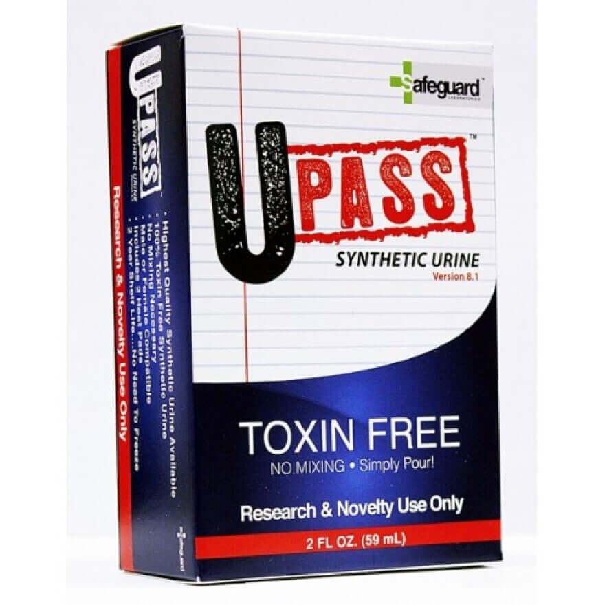 UPass Synthetic Urine box, 2 fl. oz., toxin-free, lab-grade formula for research and novelty use.