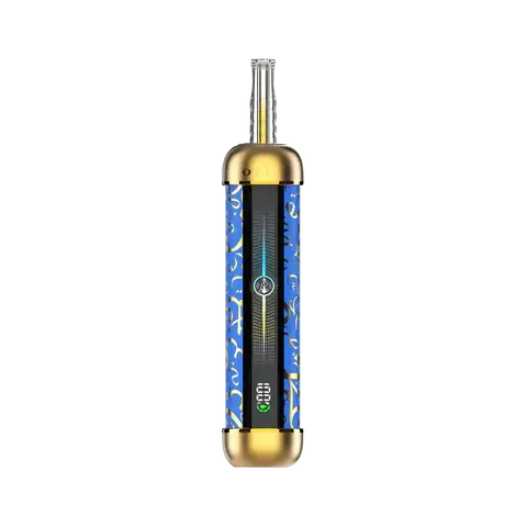 Olit Hookalit Pro Vape in blue and gold design, showcasing digital display and ready for 60,000 puffs.