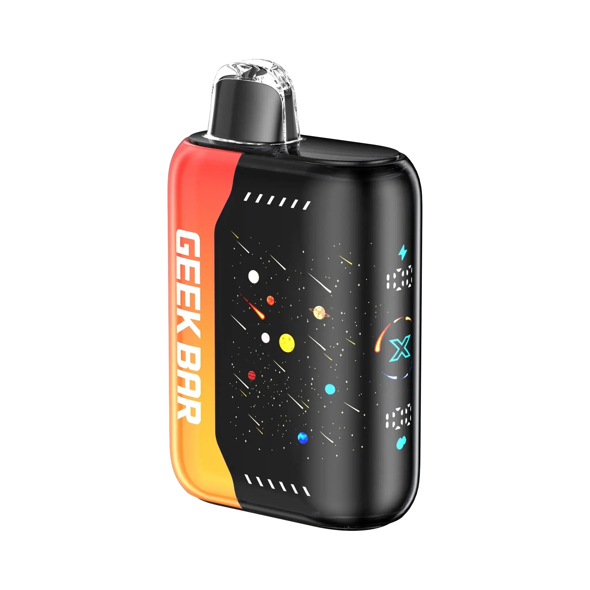 Geek Bar Pulse X disposable vape device with 3D LED display for up to 25,000 puffs.