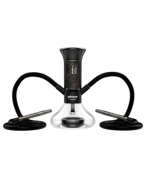 Ploox X G2 Portable Hookah with dual-hose design and sleek travel case, ideal for custom hookah sessions.