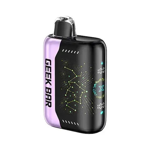 Geek Bar Pulse X disposable vape device with a modern design and 3D LED display.