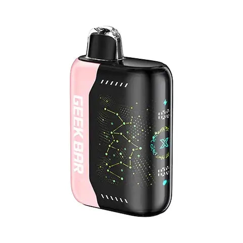 Geek Bar Pulse X vape device showcasing 3D LED display, designed for longevity and intense flavor.