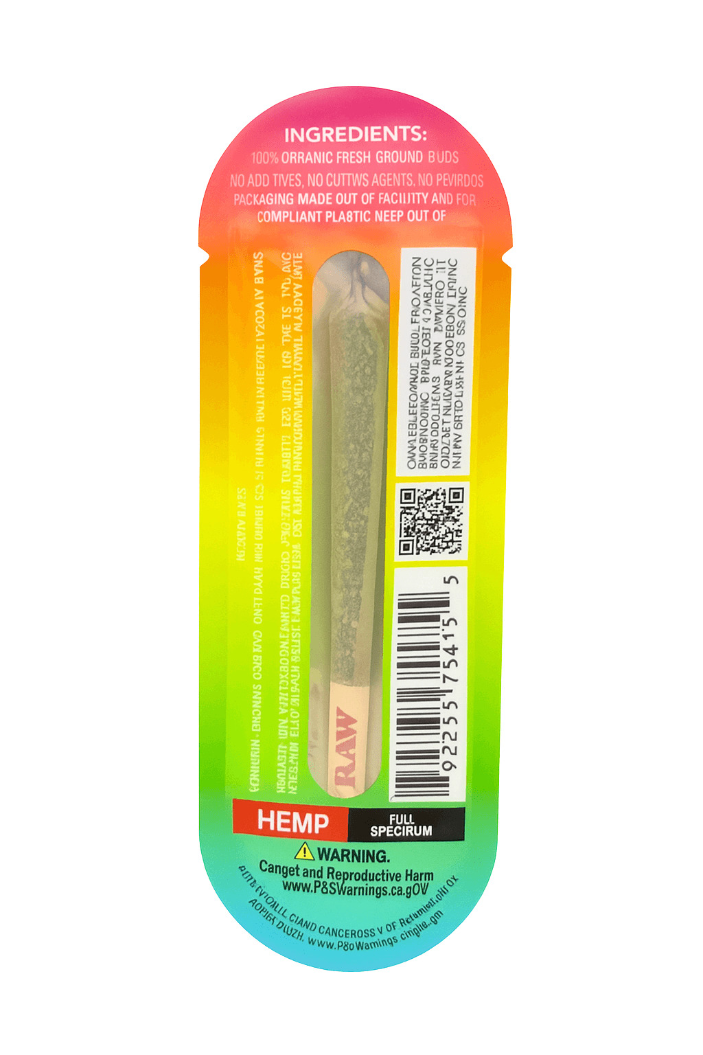 High Gravity THC-P Diamond Infused Pre-Roll packaging with organic hemp ingredients and a bold design.