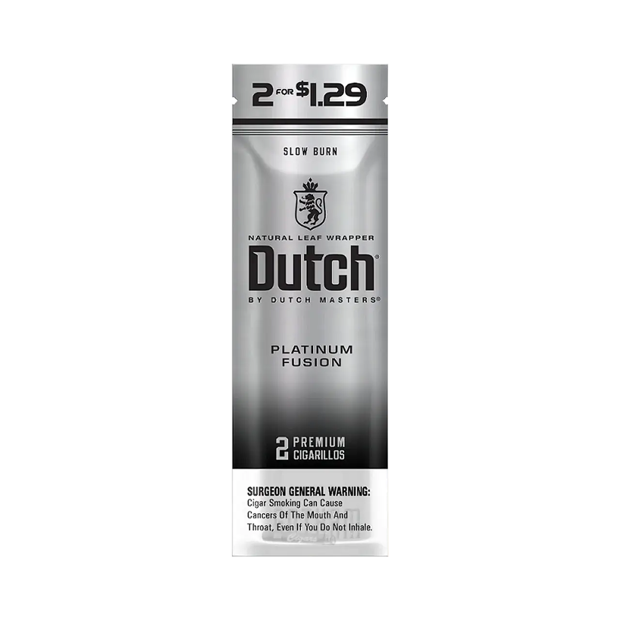 Dutch Natural Leaf Wrap (2 Pack) featuring Platinum Fusion, premium cigarillos for a rich, flavorful smoking experience.