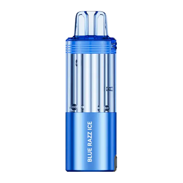 Foger Switch Pro Pods in Blue Razz Ice flavor showcasing a sleek design and vibrant color for a satisfying vaping experience.