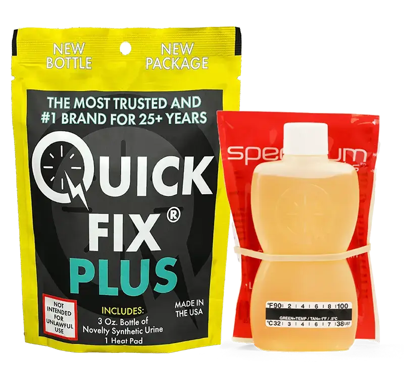 Quick Fix Plus 3oz synthetic urine for testing, trusted formula for novelty and calibration purposes.