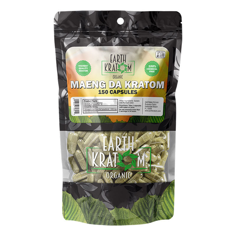 Earth Kratom Organic Meang Da | 150 Capsules