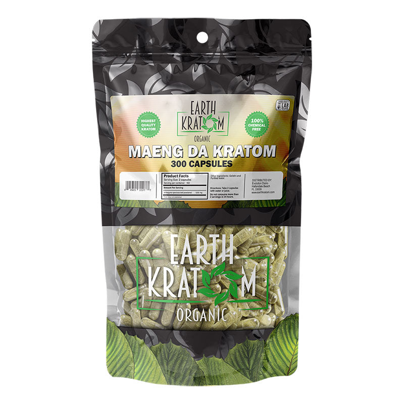Earth Kratom Organic Maeng Da |300 Capsules