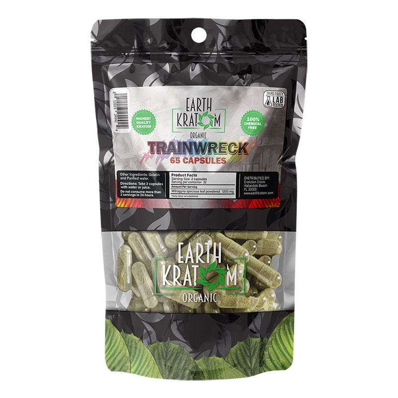 Earth Kratom Organic Train Wreck | 65 Capsules