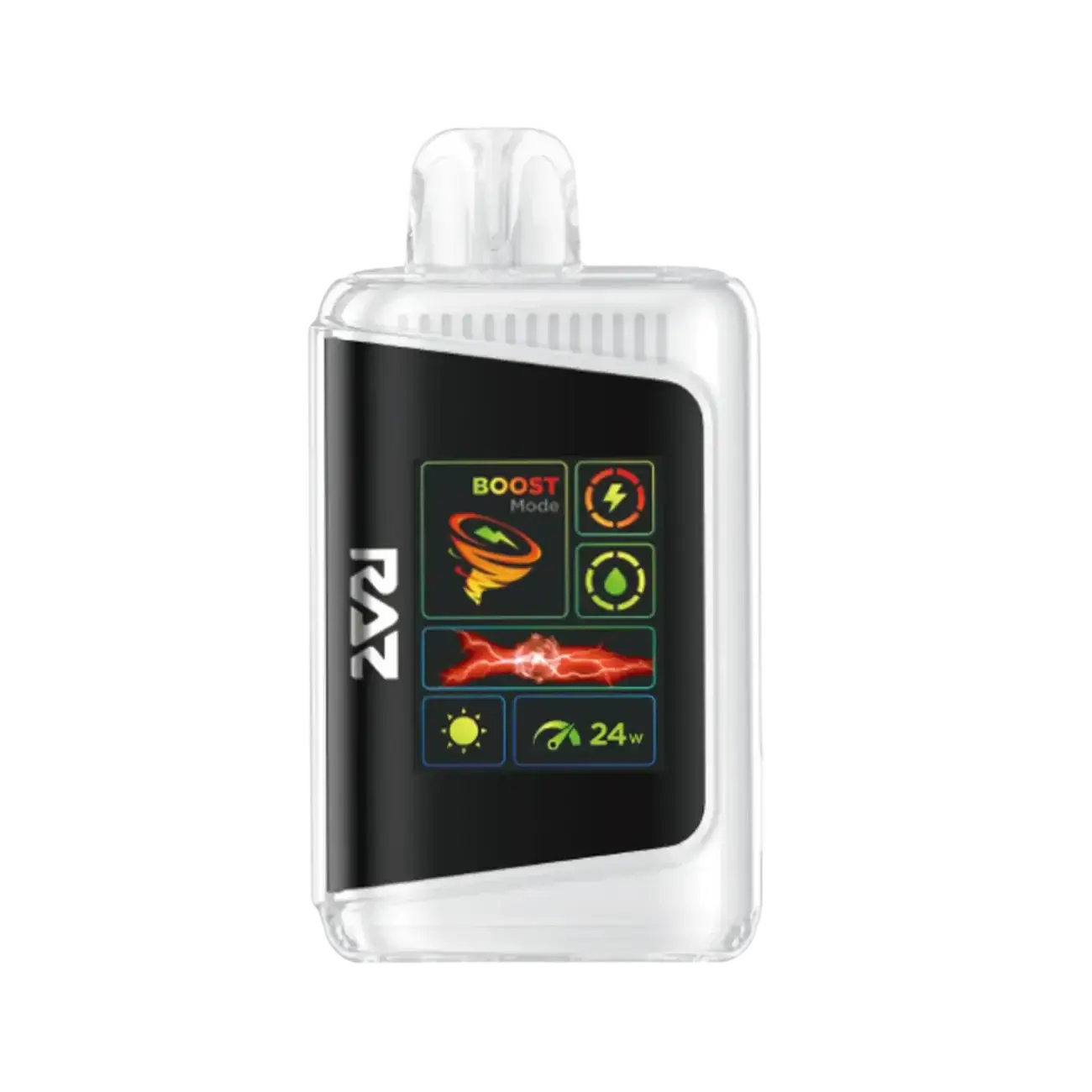 RAZ LTX25000 vape device with smart LED display and Boost mode features for enhanced vaping experience.