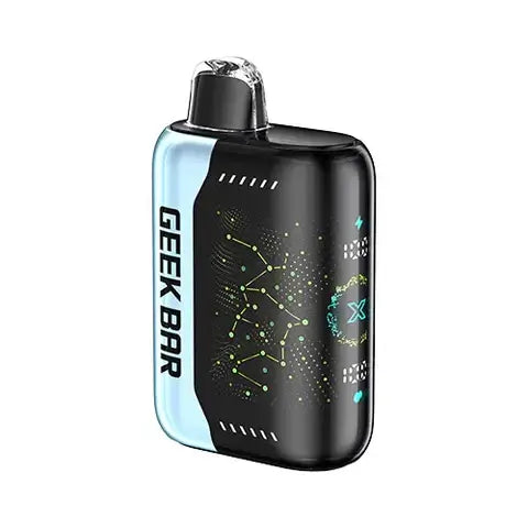 Geek Bar Pulse X vape with 3D LED display; 25K puffs and dual mode power.